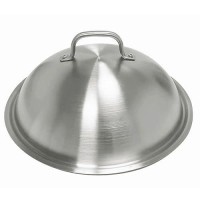 Griddle Accessories - Heavy Duty 12 Inch Round Basting Cover - Stainless Steel - Cheese Melting Dome And Steaming Cover - Best For Use In Flat Top Grill Cooking Indoor Or Outdoor  0.6Mm Thickness