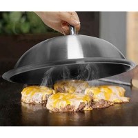 Griddle Accessories - Heavy Duty 12 Inch Round Basting Cover - Stainless Steel - Cheese Melting Dome And Steaming Cover - Best For Use In Flat Top Grill Cooking Indoor Or Outdoor  0.6Mm Thickness