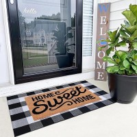 100 Coco Coir Welcome Mat 28 X 43 Inches Buffalo Plaid Rug Combo Set Farmhouse Front Porch Entryway Fall Decor Floor Mat D