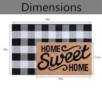 100 Coco Coir Welcome Mat 28 X 43 Inches Buffalo Plaid Rug Combo Set Farmhouse Front Porch Entryway Fall Decor Floor Mat D