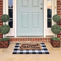 100 Coco Coir Welcome Mat 28 X 43 Inches Buffalo Plaid Rug Combo Set Farmhouse Front Porch Entryway Fall Decor Floor Mat D