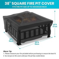 Velway Square Gas Fire Pit Cover Outdoor Heavy Duty Patio Fire Pit Cover Fits For 3238 Inch Waterproof Windproof Full Coverag