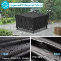 Velway Square Gas Fire Pit Cover Outdoor Heavy Duty Patio Fire Pit Cover Fits For 3238 Inch Waterproof Windproof Full Coverag