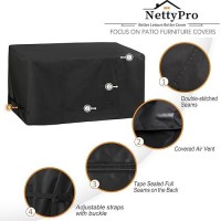 Nettypro Deck Box Cover  Outdoor Patio Waterproof Storage Box Bench Cover For Rectangular 71-100 Gallon Resin Deck Box  46 X 24 X 22 Inch  Black