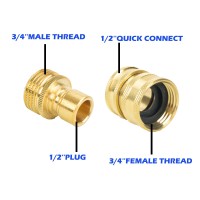 Liulo Tool Pressure Washer Quick Connect Kit Quick Disconnect Kit M22 14Mm Metric Male Thread Quick Connector M22 To 38 Qu