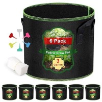 Mekolife Grow Bags Potato Grow Bags Thickened Fabric Pots Large Grow Bags Tomato Vegetables Grow Bags 6 Pack3 Gallon