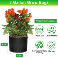 Mekolife Grow Bags Potato Grow Bags Thickened Fabric Pots Large Grow Bags Tomato Vegetables Grow Bags 6 Pack3 Gallon