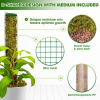 Duspro Dshaped Plastic Moss Poles For Climbing Plants Monstera Stackable Moss Pole For Plants Moss Plant Pole Handmade Moss Sti