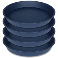 Bleuhome 4 Pack Of 14 Inch Plant Saucer Blue Heavy Duty Durable Plant Saucer 14 Inch Plastic Plant Water Tray For Pots Plant