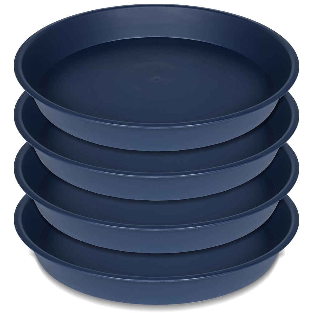 Bleuhome 4 Pack Of 16 17 Inch Plant Saucer 15 Inch Base 23 Depth Plant Trays For Pots Plastic Plant Saucers For Indoors