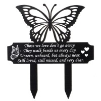 Buryeah Cemetery Decorations For Grave Butterfly Memorial Grave Markers Plaque Stake Metal Memorial Sympathy Cemetery Garden Sta