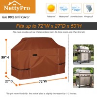 Nettypro Grill Cover Heavy Duty Waterproof 72 Inch Bbq Gas Grill Cover For Large Weber Charbroil Brinkmann Jenn Air Nexgri