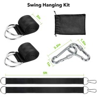 Frocopo Tree Swing Strap Hanging Kit 5Ft Extra Long Tree Swing Straps Hold 2200Lbs Premium Nylon Straps For Tree Branch With S