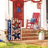 Independence Day 4Th Of July Garden Flag Burlap 12X18 Inch Double Sided Patriotic American Stars And Stripes Yard Outdoor Decor