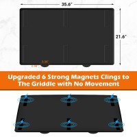 36 Inch Griddle Mat Silicone For Blackstone  Magnetic Protective Cover For Blackstone Mats Griddle Top Covers Protector Outdoor-Black