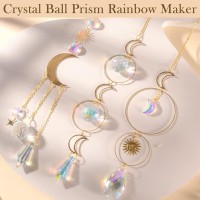 Ilclviz Suncatcher Crystal Hanging Sun Catcher Prism With Chain Pendant Ornament Crystal Balls For Window