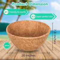 Riare 2 Pack 20 Inch Round Coco Liners Replacement 100 Natural Coconut Coir Liners For Hanging Baskets Garden Flower Vegetabl