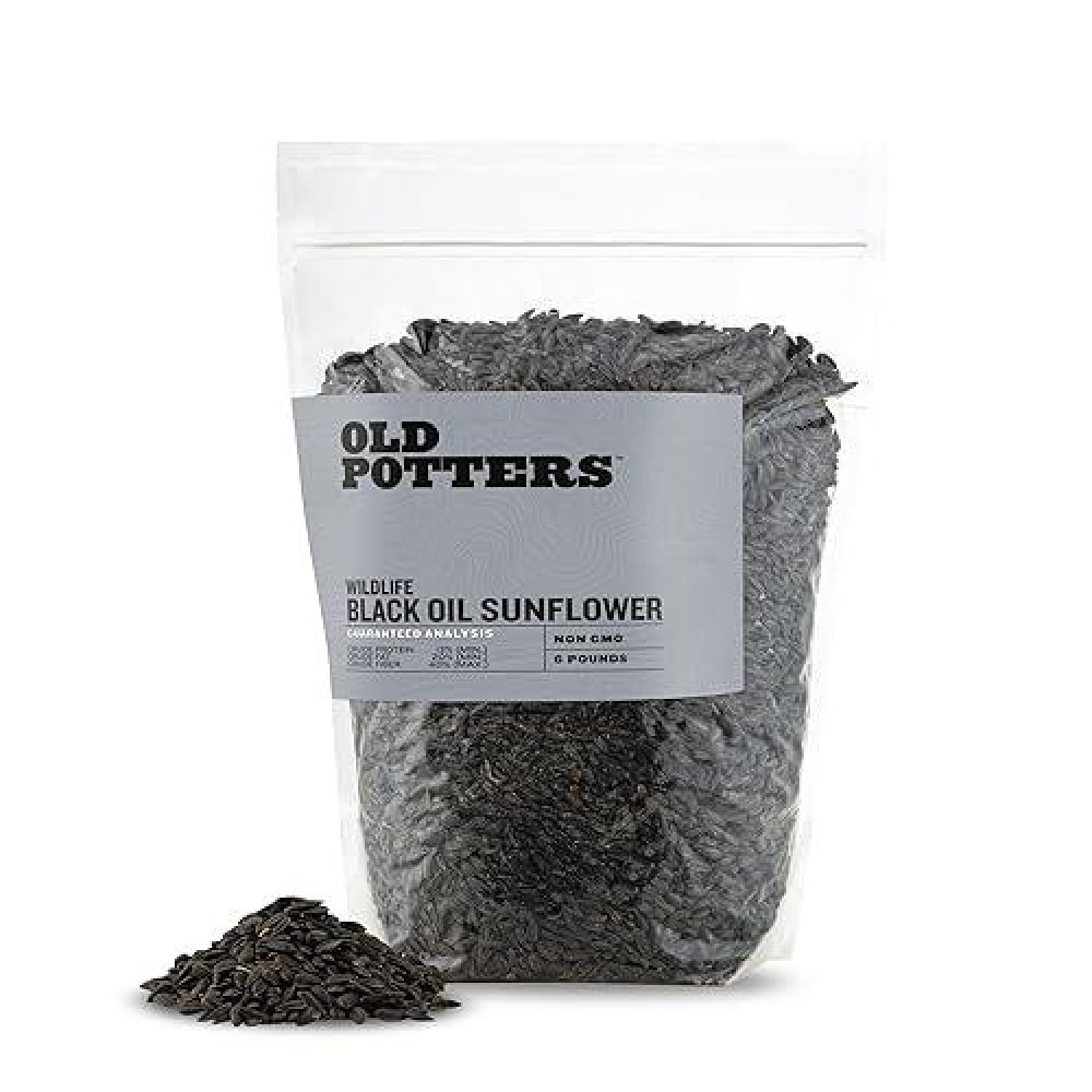 Old Potters Wildlife Black Oil Sunflower Seeds For Birds And Wildlife Nongmo Usa Grown On Small Farms 6 Lbs