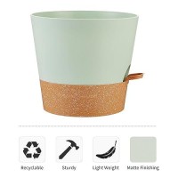 Faithland 2Pack 10 Inch Planter Pots For Indoor Outdoor Plants Self Watering Flower Pots With Deep Reservoir Green With Terra