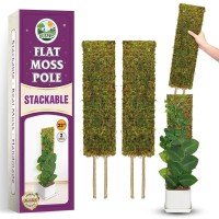 Duspro Flat Mesh Moss Poles For Climbing Plants Monstera Stackable Moss Pole For Plants With Real Moss Moss Plant Pole For Potte