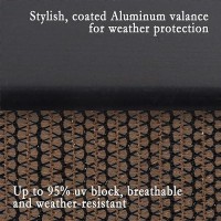 Vicllax Outdoor Premium Roller Shade Privacy Screen For Patio Porch Gazebo Patio Cordless Blinds With Protective Aluminum Valan