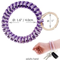 Bihrtc 6Pcs Spiral Bracelet Wrist Keychains Elastics Coils Wristband Key Chain Bracelets Plastic Spring Flexible Spiral Wrist Ke