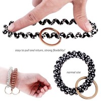 Bihrtc Pack Of 6 Stretchy Keychain Plastic Coil Stretch Wristband Bracelet Wrist Coil Key Ring Wrist Coil Wrist Keychain Colorfu