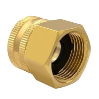 Hooshing 3Pcs Brass Garden Hose Swivel Adapter 34 Ght To 1 Npt Female To Female Connector Pipe Fittings