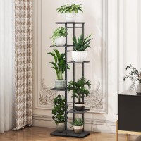 Simple Trending Plant Stand Shelf Indoor Outdoor Waterproof  6-Tier 7 Potted Heavy Duty Metal Tall Flower Holder For Multiple Corner Display