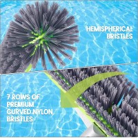 Professional Swimming Pool Brush Head With Round Ends 175 Heavy Duty Aluminum Back For Cleaning Pool Walls 7 Rows Premium Ny