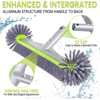 Professional Swimming Pool Brush Head With Round Ends 175 Heavy Duty Aluminum Back For Cleaning Pool Walls 7 Rows Premium Ny