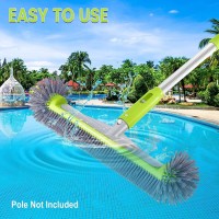 Professional Swimming Pool Brush Head With Round Ends 175 Heavy Duty Aluminum Back For Cleaning Pool Walls 7 Rows Premium Ny