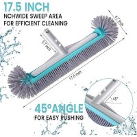 Swimming Pool Brush Head With Round Ends 175 Heavy Duty Aluminum Back Head For Cleans Walls Tiles Floors 7 Rows Premium N