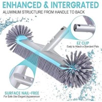 Swimming Pool Brush Head With Round Ends 175 Heavy Duty Aluminum Back Head For Cleans Walls Tiles Floors 7 Rows Premium N