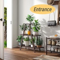 Furshus Plant Stand Indoor  Outdoor Bamboo Plant Stands For Multiple Plants  3 Tier 8 Potted Flower Holder Ladder Plant Rack Plant Shelf Ladder Table Plant Pot Stand For Living Room  Patio  Balcony (Brown)