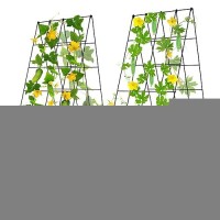 Docred Cucumber Trellis  2 Pack Foldable A Frame Trellis For Raised Bed Climbing Plants  Vegetables  Includes Plant Support Clips  Twist Ties  Plastic Ties- Made From Pvc-Coated Steel