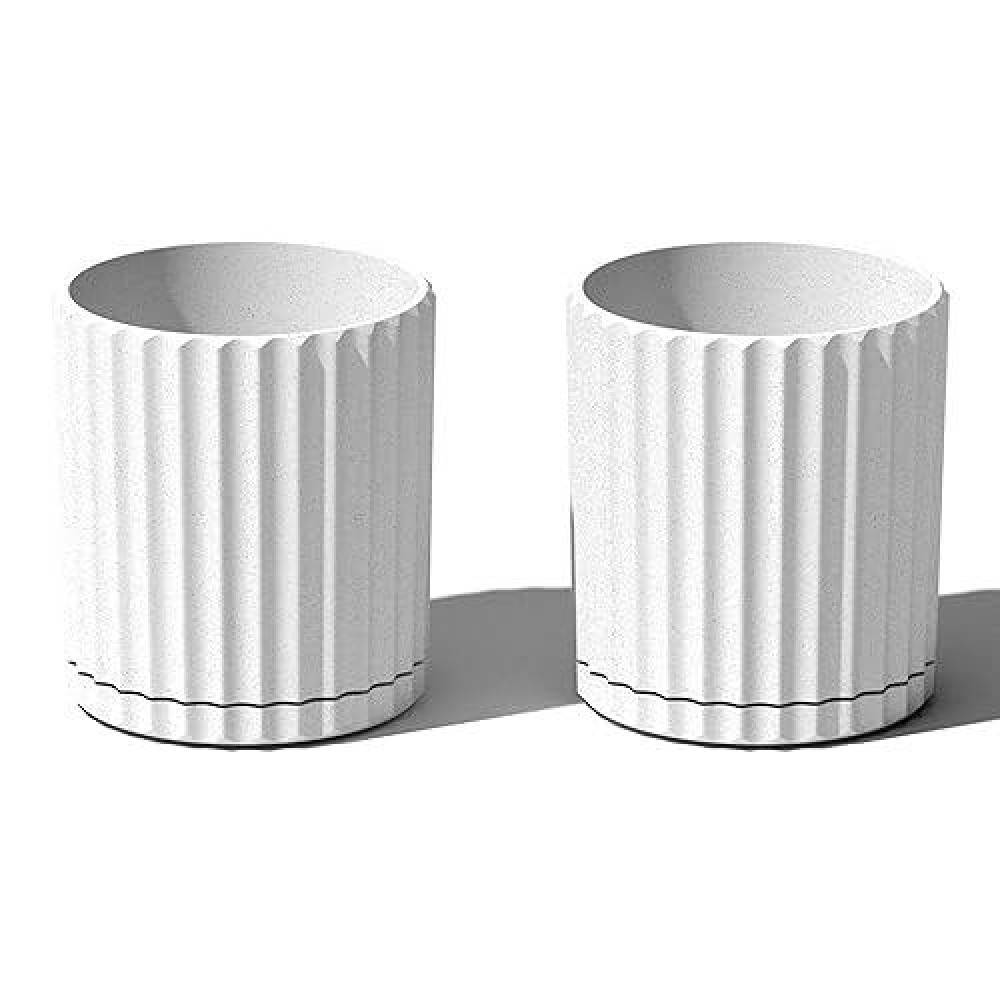 Veradek Demi Series Demi 6 Planter Wtray White 2 Pack