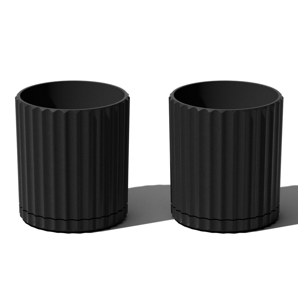 Veradek Demi Series Demi 6 Planter Wtray Black 2 Pack