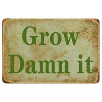 Garden Sign Funny Tin Signs Vintage Metal Garden Sign Grow Damn It Gardening Signs Outdoor Garden Decor For Home Yard Farm Garag