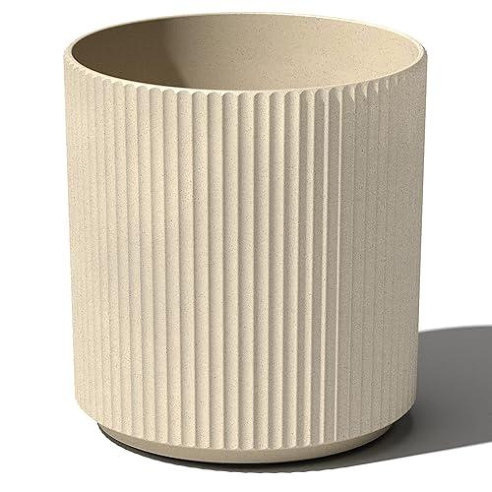 Veradek Round Demi Planter Pots For Indoor/Outdoor Garden Use  Made From Plastic-Concrete Mix With Drainage Holes  Perfect For Small To Large Succulent Plants  Flowers  Modern Interior Plants