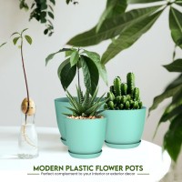 Utopia Home Plant Pots Indoor With Drainage 76665348 Inches Home Decor Flower Pots For Indoor Planter Plastic Plant