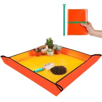 Extra Large Repotting Mat For Indoor Plants Transplanting And Potting Mix Mess Control 395 X 395 Portable Gardening Tray