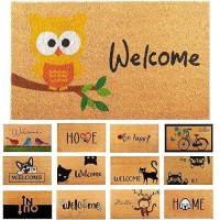 Owl 29X17 Coir Doormats For Outdoor Entrance Outdoor Welcome Mat For Entryway Porch Antislip Pvc Coconut Fiber Su