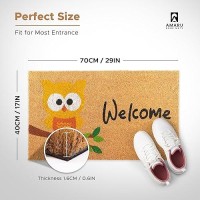 Owl 29X17 Coir Doormats For Outdoor Entrance Outdoor Welcome Mat For Entryway Porch Antislip Pvc Coconut Fiber Su