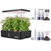 Idoo Hydroponics Growing System Bundle Autotimed Water Pump Builtin Fan Indoor Herb Garden Kit Come With Replacement Seed