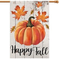 Happy Fall House Flag 28X40 Inch Double Sided Vertical Thanksgiving Yard Autumn Pumpkin Outdoor Decor Df07628