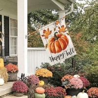 Happy Fall House Flag 28X40 Inch Double Sided Vertical Thanksgiving Yard Autumn Pumpkin Outdoor Decor Df07628