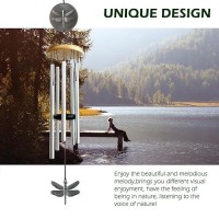 Hippolytusiart Dragonfly Wind Chimes For Outside With Bright Silver 29 Memorial Wind Chimes Create A Zen Atmosphere For Outdoo