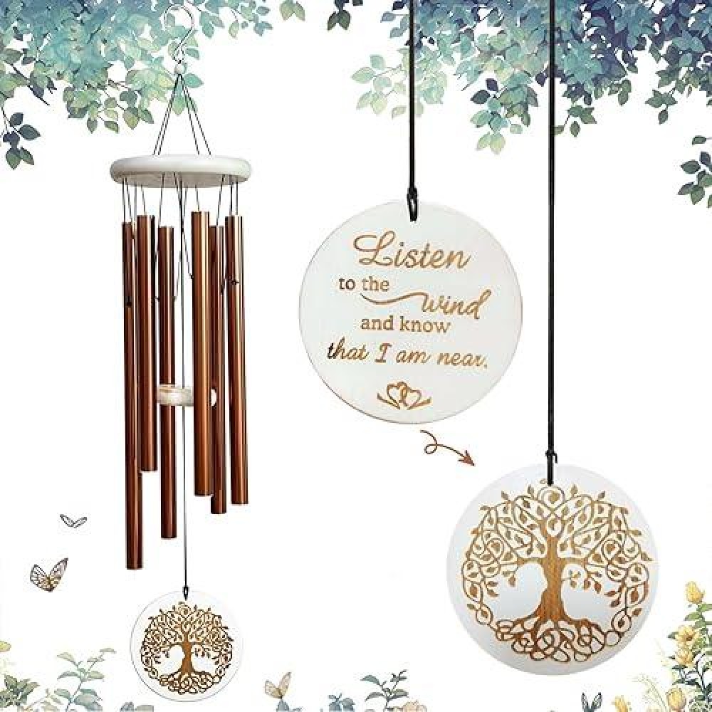 Hippolytusiart Wind Chimes Tree Of Life For Loss Of Loved One 33 Memorial Windchimes For Clearance Sympathy Gift Housewarming