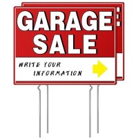 Garage Sale Sign With Stakes 17 X 13 Garage Sale Sign Doublesided Yard Signs With Arrow Stickers Garage Sale Signs With M